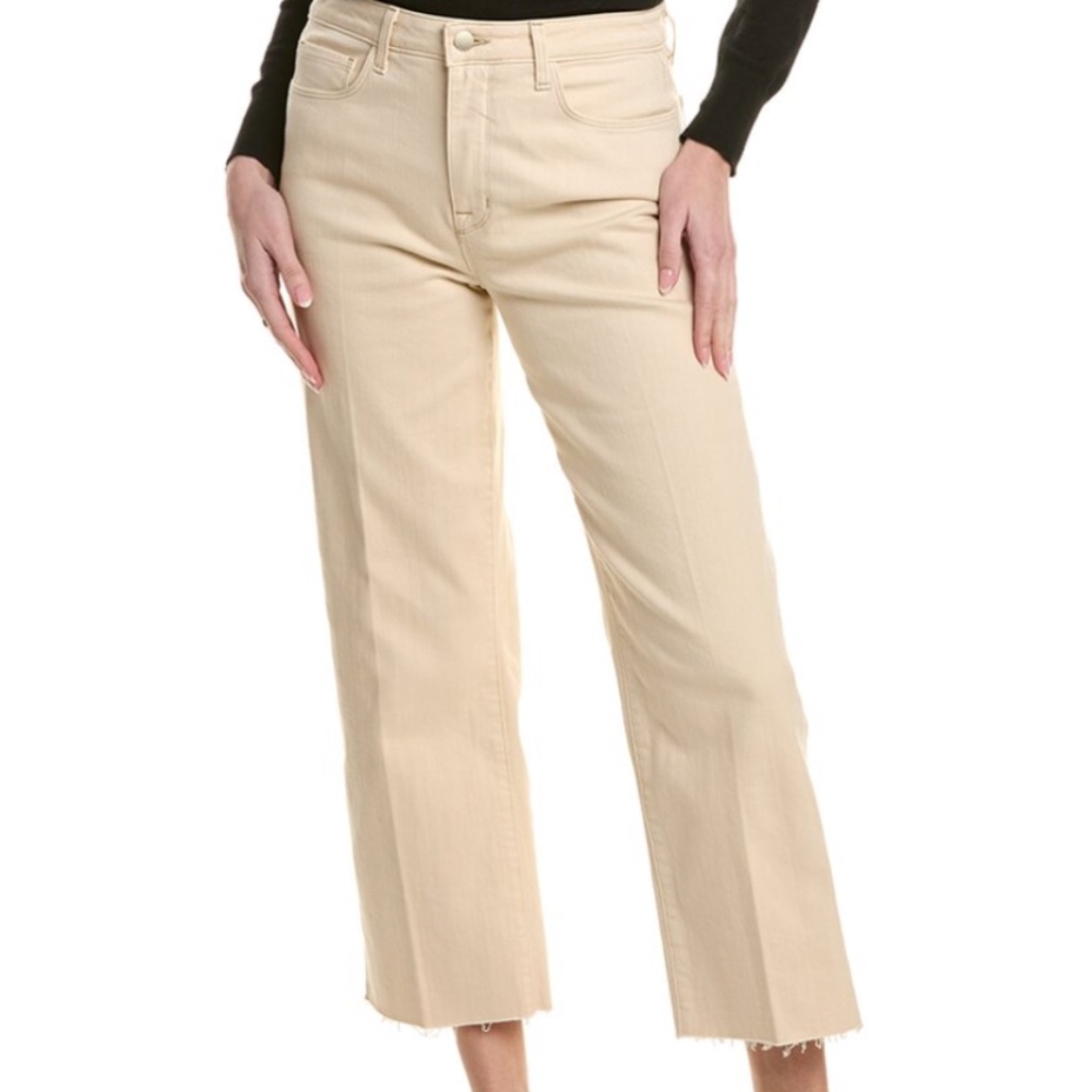 L'agence Wanda High-rise Crop wide leg Jeans, French Vanilla Coated Jeans, NWT